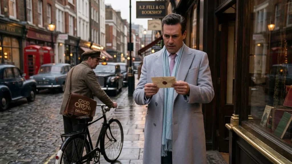 Good Omens Delivery Man Note: The Mysterious Message & man