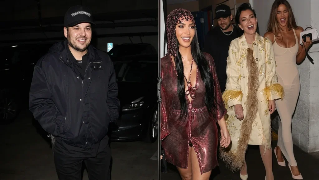 Rob Kardashian arriving at Kim Kardashian’s 46th birthday dinner in Beverly Hills