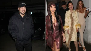 Rob Kardashian arriving at Kim Kardashian’s 46th birthday dinner in Beverly Hills